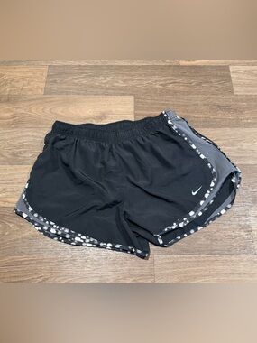 Nike Women’s Black Athletic Shorts with Patterned Trim